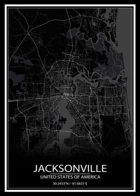 Jacksonville Black Map