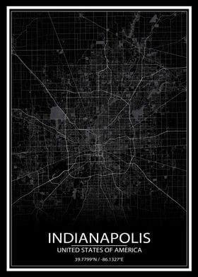 Indianapolis Black Map