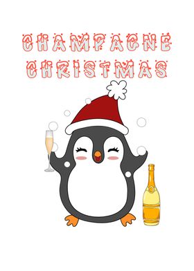 Champagne Penguin Xmas