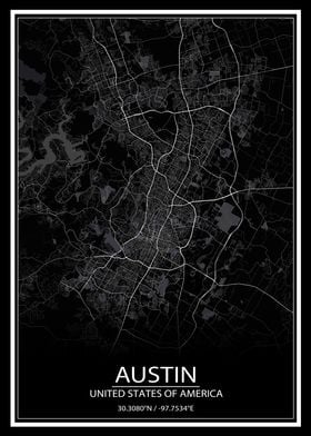 Austin Black Map