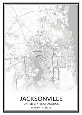 Jacksonville White Map