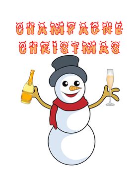 Champagne Snowman Xmas