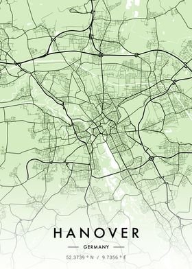 Hanover City Map Green