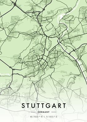 Stuttgart City Map Green