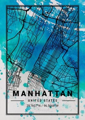 Manhattan Antlia Watercolo