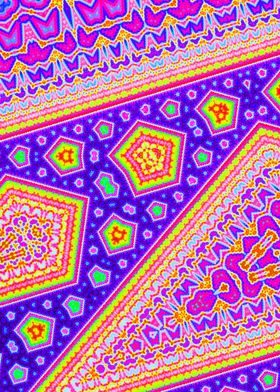 Trippy Neon Groovy Fractal