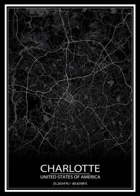 Charlotte Black Map