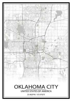 Oklahoma City White Map