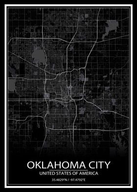 Oklahoma City Black Map