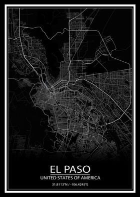 El Paso Black Map