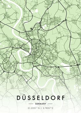 Dusseldorf City Map Green