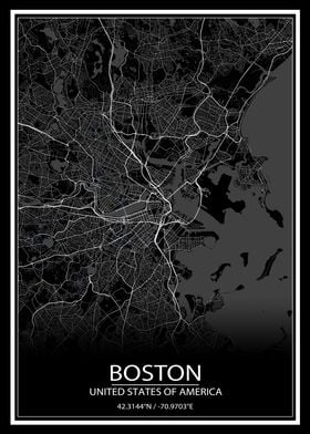 Boston Black Map