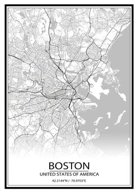 Boston White Map