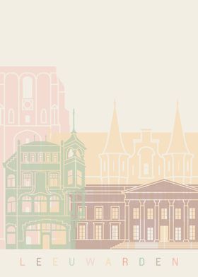 Leeuwarden skyline poster 