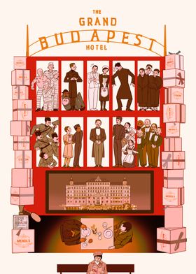 The Grand Budapest Hotel Canvas Art Print by Fred Birchal