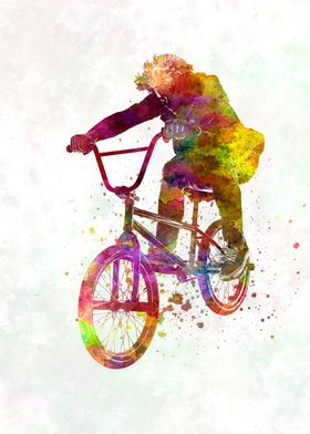 Watercolor bmx cyclist