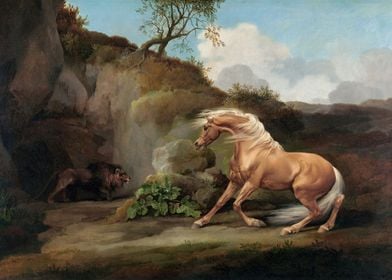 Horse Frightened by a Lion