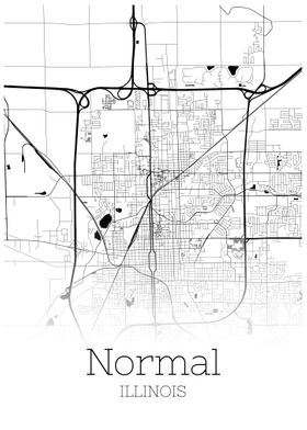 Normal  Illinois city map