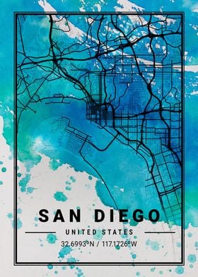 San Diego Antlia Watercolo