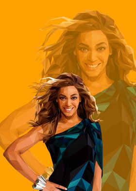 Beyonce in low poly art