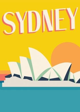 Retro Sydney poster