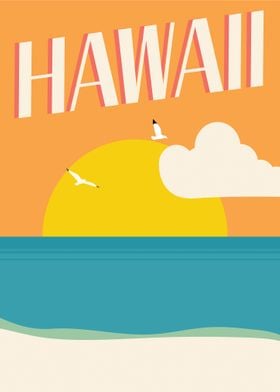 Retro Hawaii poster