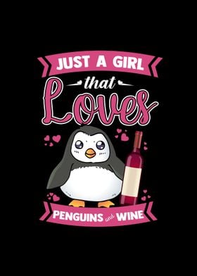 Penguin and Wine Girl Gift