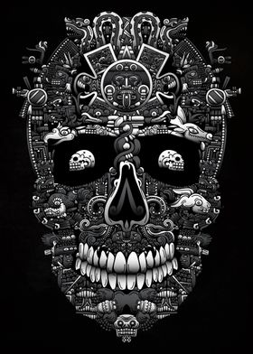 mexican aztec skull