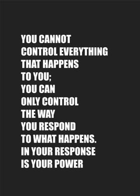 you cannot control