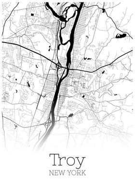 Troy New York city map