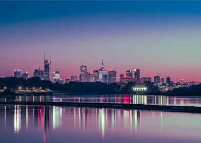 Warsaw at blue hour