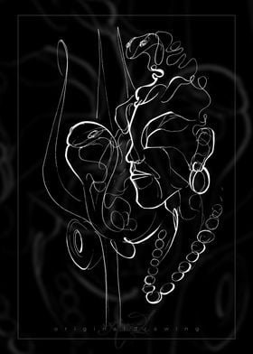 Linear Shiva Face Black