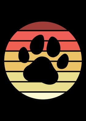 Dog Paw Retro Vintage