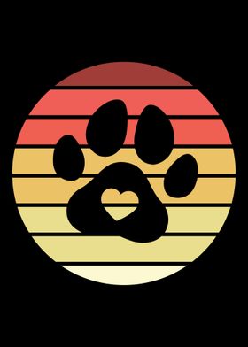 Dog Paw Retro Vintage