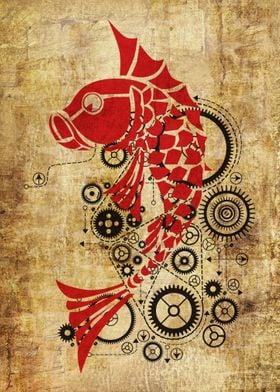 Mechanical Red Koi Carp