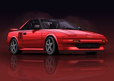 Toyota MR2 Red Artwork