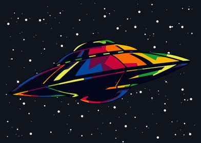 ufo space rainbow