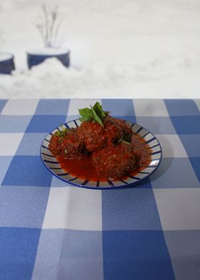 Meatballs with sauce macro