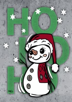 Ho Ho Ho Christmas Snowman