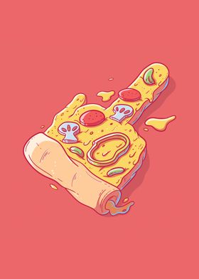 Middle finger Pizza Poster