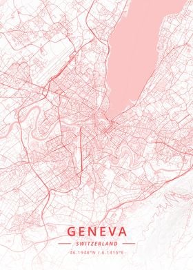 'Geneva Switzerland' Poster by Designer Map Art | Displate