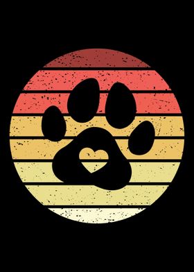 Dog Paw Retro Vintage