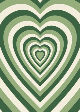 70s Green Hearts