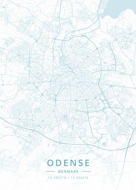 Odense Denmark Poster By Designer Map Art Displate