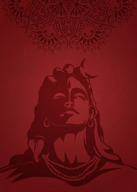 Hindu Lord Shiva Red