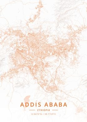 'Addis Ababa Ethiopia' Poster by Designer Map Art | Displate