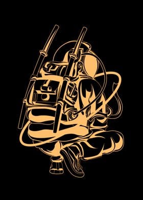 Yellow Samurai Astronaut