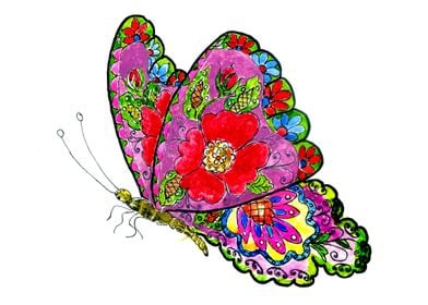 Flower butterfly art