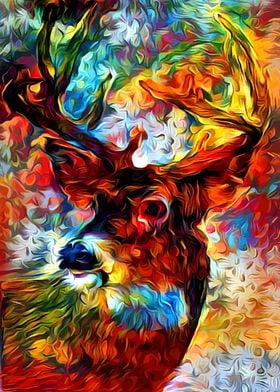 Deer Autumn Art