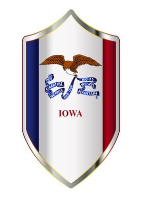 Iowa State Flag On Shield
